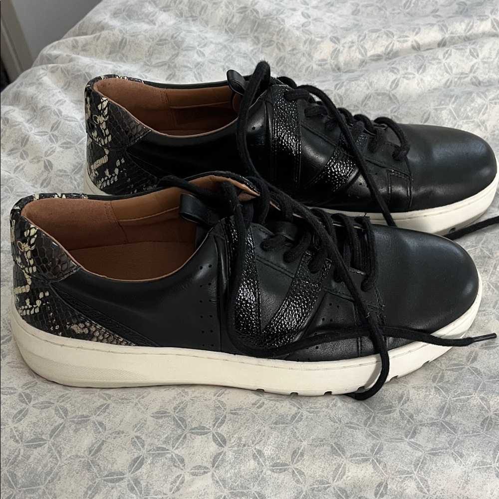 Vionic Black and Snake Pattern Sneakers